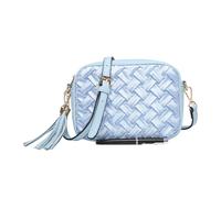 Kitise Women's Velvet Woven Pattern Crossbody Shoulder Handbag in Pale Blue