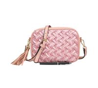Kitise Women's Velvet Woven Pattern Crossbody Shoulder Handbag in Pink