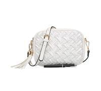 Kitise Women's Velvet Woven Pattern Crossbody Shoulder Handbag In White White