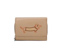 Kitise Women's Wallet Dachshund Dog Embroidery Trifold Snap Closure Coin Purse in Beige