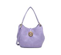 Kitise Wood Button Stylish Slouch Tote Shoulder Bag - Lilac
