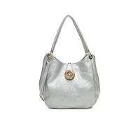 Kitise Wood Button Stylish Slouch Tote Shoulder Bag - SILVER