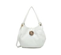 Kitise Wood Button Stylish Slouch Tote Shoulder Bag - WHITE