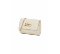 Kitise Woven Flap Small Clutch Crossbody Bag With Knot Detail In Ivory Ivory