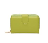 Kitise Zip Around Faux Leather Wallet With Snap Closure Multi Card Purse In Green Green