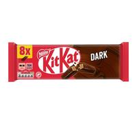 KitKat 2 Finger Dark Chocolate Biscuit Bar Multipack, 8 x 20.7g | Pack of 1 | Delicious chocolate bars of 2 fingers of crispy wafer biscuit covered with smooth dark chocolate; perfect for sharing