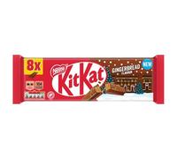 KitKat 2 Finger Gingerbread Flavour Chocolate Biscuit Bar 8 Pack Multipack 165.6g | Christmas | Pack of 1
