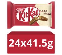 KitKat 4-Finger Milk Chocolate Biscuit Bar | 24x 41.5g Bars | Chocolate Multipack
