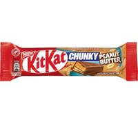 KitKat Chunky Peanut Butter Chocolate Bar Multipack, 4 x 34g | Pack of 1 | Crispy wafer with a creamed peanut topping covered in a tasty layer of smooth milk chocolate; perfect for sharing