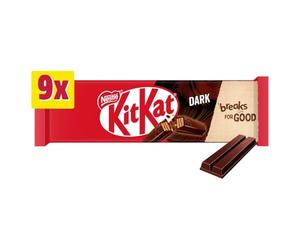 KitKat Dark Chocolate Biscuit Bar Multipack, 9 x 20.7g 2 Finger