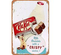 Kitkat Mile Chocolate With A Crispy Centre! Tin Retro Look 20X30 CM Decoration Poster Sign for Home Kitchen Bathroom Farm Garden Garage Inspirational Quotes Wall Decor