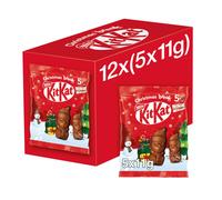 KITKAT Santa Milk Chocolate Sharing Bag 55g Pack of 12 Creamy Santas With