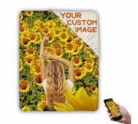 Kitlay Custom Bed Sheets Double Fitted Sheet Single Personalised Bed Sheets With Photo/Text/Logo Bottom Sheet King Size with 35cm Depth,Gift for Friends Couples Birthday Anniversary