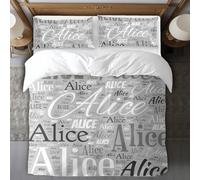 Kitlay Custom Duvet Cover With Name Personalised Bedding King Queen Twin Size With Text Customised Bedding Single Double Bed Set Gift All Season for Friends Couples Birthday Anniversary
