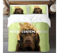 Kitlay Personalised Duvet Cover Double/Single,Customised Bedding King Size,Custom Duvet Cover with Any Photo/Text/Logo,Custom Bed Set Memorable Gifts for Women Men Family Couple Anniversaries