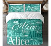 Kitlay Personalised Duvet Cover With Name Custom Duvet Cover King Queen Twin Size Customised Bedding Single Double Bed Set Gift All Season for Friends Couples Birthday Anniversary