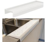 Kitlers Silicone Edge Protectors - Multifunction Sink Accessories, Splash Guard & Draining Mat for Kitchen, Bathroom Sink, Steel, Granite, Quartz Countertops (Transparent)