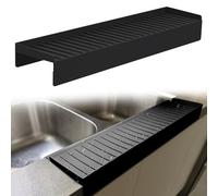Kitlers Silicone Sink Edge Protectors for Kitchen Sink,Kitchen Bathroom Splash Guard＆Draining Mat, Multifunction Accessories, Countertop Protector for Steel Granite Quartz (Black)1