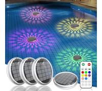 Kitloo Solar Charging Floating Pool Lights(4 Pack), Swimming Pool Lights with Remote Control, 9 Lighting, Timing Mode, IP67 Waterproof for Hot Tub, Lazy Spa, Garden, Underwater, Pool Party