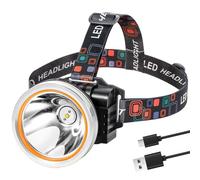 Kitness High Lumen Coon Hunting Light, Hands-Free Superbright LED Headlamp, Waterproof & Rechargeable Spotlight, 2 Light Modes Headlight for Hunting, Hiking and Fishing (Silver-White Light)