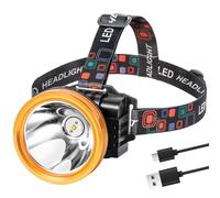 Kitness High Lumen Coon Hunting Light, Hands-Free Superbright LED Headlamp, Waterproof & Rechargeable Spotlight, 2 Light Modes Headlight for Hunting, Hiking and Fishing (Gold-Yellow Light)