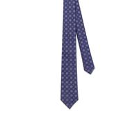 Kiton geometric-print tie - Blue OS