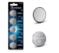 KITOSUN CR2016 Batteries 3V Lithium Cell - Premium Coin Button Battery for Car Key Fob Remote LED Light Candles Glucose Monitor Doorbell Accessories 3 Volt 2016 Lithium Battery (5 Pcs)