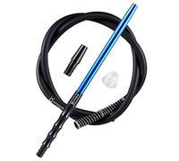 Kitosun D-Hose Hookah Hose Set - Premium Shisha Accessories 1.1ft Long Detachable Aluminum Mouthpiece Handle | 5ft Silicone Pipe | Hookah Adapter | Anti-Kinking Spring | Silicon Grommet (Royal Blue)