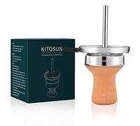 Kitosun Hookah Bowl Set - Kitosun Hookah Accessories Vortex Ceramic Hookah Bowl with 5 Holes Screen Charcoal Holder with Chimney Heat Management Device for Shisha Narguile Smoking