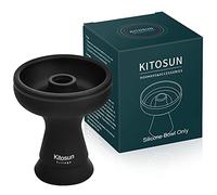 Kitosun Shisha Bowl Premium Shisha Head 70degree Silicone Hookah Bowl Durable Non-Broken Easy Cleaning 3" Bowl 3.5" Tall Black Color (Phunnel Style)