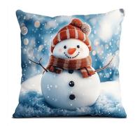 kitphoenix Christmas Latch Hook Cushion Kit 43x43cm,DIY Pillow Craft Set with Pre-Printed Canvas & Yarn for Adults and Beginners -1