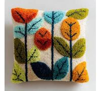 kitphoenix Crochet Pillow Making Kit,Leaves Hand Knitted Cushion Material Set,Complete Craft Accessories with Tutorial,43X43Cm Warm Home Decoration for Living Room Bedroom