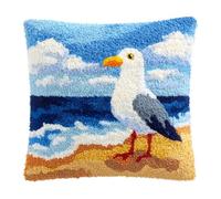 kitphoenix Crochet Pillow Making Kit,Seagull Hand Knitted Cushion Material Set,Complete Craft Accessories with Tutorial,43X43Cm Warm Home Decoration for Living Room Bedroom