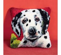 kitphoenix Cushion Covers Craft Kits Animal Latch Hook Kits for Adults Beginners Kids Dalmatian Making Crochet Pre Printed Canvas Wool Yarn Hobbies DIY Sofa Home Decor Women Gift 17X17Inch