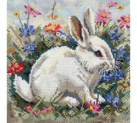 kitphoenix DIY Latch Hook Kits Latch Hook Kit Rabbit Needlework Pillow Cover 43Cmx43Cm DIY Hooks Knitted Embroidered Carpet Pillow Embroidery Latch Hook Carpet Kit