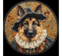 kitphoenix DIY Latch Hook Rug Kits Animal Dog Easy for Beginners Round Carpet Crochet Yarn Craft Large Rug Hook and Latch Tapestry for Home Decor 50X50Cm