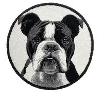 kitphoenix DIY Latch Hook Rug Kits Animal Dog Easy for Beginners Round Carpet Crochet Yarn Craft Large Rug Hook and Latch Tapestry for Home Decor 50X50Cm