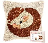 kitphoenix Latch Hook Cushion Kit Cute Hedgehog in Moms Arm Sleeping Easy for Beginners with Preprinted Patterns DIY Crochet Craft Kits Pillow Cushion Cover for Home Decor Gift 43x43 cm -5