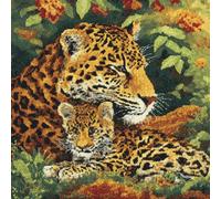 kitphoenix Latch Hook Cushion Kit Gift Set Leopard Mother and Son