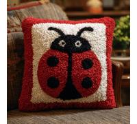 kitphoenix Latch Hook Cushion Kits Ladybug 3D Pillow Materials Package 43Cmx43Cm DIY Latch Hook Kits Yarn Kits Pillow Rug Pattern Arts and Crafts Crochet Needlework