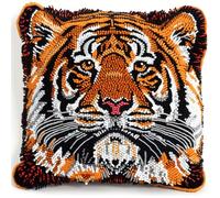 kitphoenix Latch Hook Cushion Kits Tiger 3D Pillow Materials Package 43Cmx43Cm DIY Latch Hook Kits Yarn Pillow Rug Pattern Arts and Crafts Crochet Needlework