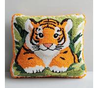 kitphoenix Latch Hook Cushion Kits Tiger 3D Pillow Materials Package 43Cmx43Cm DIY Latch Hook Kits Yarn Pillow Rug Pattern Arts and Crafts Crochet Needlework