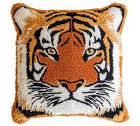 kitphoenix Latch Hook Cushion Kits Tiger 3D Pillow Materials Package 43Cmx43Cm DIY Latch Hook Kits Yarn Pillow Rug Pattern Arts and Crafts Crochet Needlework
