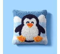 kitphoenix Latch Hook Embroidery Kits Penguin Sofa Cushion Cover 43Cmx43Cm DIY Latch Hook Kits Yarn Kits Pillow Rug Pattern Arts and Crafts Crochet Needlework