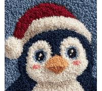 kitphoenix Latch Hook Embroidery Kits Penguin Sofa Cushion Cover 43Cmx43Cm DIY Latch Hook Kits Yarn Kits Pillow Rug Pattern Arts and Crafts Crochet Needlework