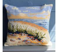 kitphoenix Latch Hook Embroidery Kits Seaside Scenery Sofa Cushion Cover 43Cmx43Cm