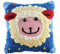 kitphoenix Latch Hook Embroidery Kits Sheep Sofa Cushion Cover 43Cmx43Cm DIY Latch Hook Kits Yarn Kits Pillow Rug Pattern Arts and Crafts Crochet Needlework