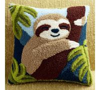 kitphoenix Latch Hook Embroidery Kits Sloth Sofa Cushion Cover 43Cmx43Cm DIY Latch Hook Kits Yarn Kits Pillow Rug Pattern Arts and Crafts Crochet Needlework