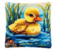 kitphoenix Latch Hook Kit,Little Duck Swimming in The River Latch Hook Kits for Adults DIY Decorative Pillowcase Embroidery Cross Stitch Arts Craft for Home Sofa Furniture 17X17Inch