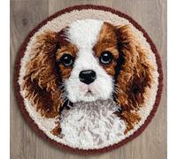 kitphoenix Latch Hook Kits for and Adults, Cavalier King Charles Spaniel 20X20Inch (50X50Cm) DIY Latch Hook Rug Kit, Cross Stitch Rug Making Kit, Carpet Making Crochet Kits Embroidery Kits Needlework